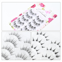 Lot de 5 paires de faux cils en vison synthétique 3D, effet naturel, avec bande transparente, cils en éventail, logo personnalisé