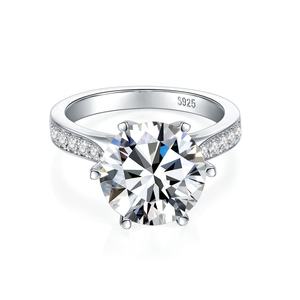 Fedi nuziali ghiacciate lucky female anello moissanite con diamante da 5 <span class=keywords><strong>carati</strong></span> in argento <span class=keywords><strong>925</strong></span> placcato <span class=keywords><strong>oro</strong></span> 18 <span class=keywords><strong>carati</strong></span> - Product Image 2