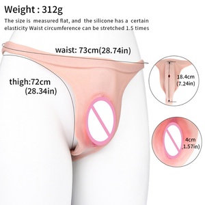 FAAK Bragas de silicona tipo T-back para personas transgénero y travestis, bragas realistas con vagina y tubo insertable, juguetes sexuales - Product Image 2