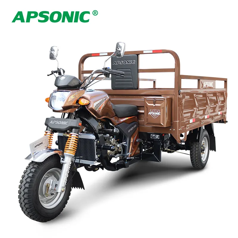 200cc hot forte barato três rodas triciclos de carga com balde grande de triciclos APSONIC para a África