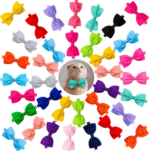 Cross-border New Solid Color Polyester Winter Classic Pet Bow for <b>Dogs</b> Adjustable Universal Color - Product Image 2
