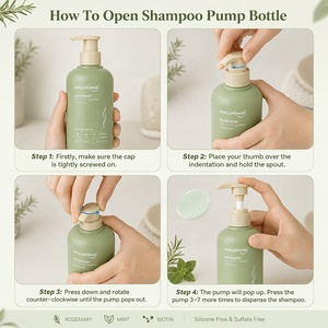 HALORINNA <span class=keywords><strong>Shampoo</strong></span> al Rosmarino e Menta 300ml con Biotina per Aumentare Volume ed Elasticità, Lenisce i Capelli Danneggiati per la Cura Quotidiana OEM - Product Image 6