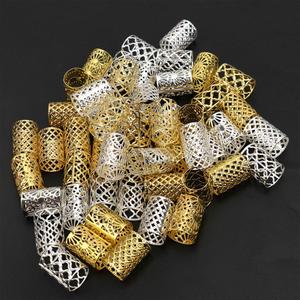 200 Piezas de Cuentas de Metal Chapadas en Oro para Rastas, Anillos y Brazaletes para el Cabello de 23 mm, Joyería para el Cabello para Bodas - Product Image 2