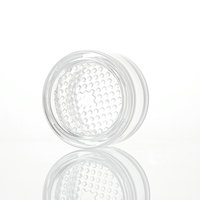 Vente en gros de contenants cosmétiques de luxe : Pot en verre dépoli transparent de 30g pour crème visage et 50g pour crème corporelle, avec fond grillagé et base lourde