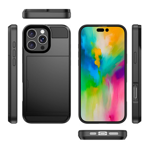 Custodia scorrevole per telefono con carta di credito per telefono per <span class=keywords><strong>iPhone</strong></span> X <span class=keywords><strong>XS</strong></span> <span class=keywords><strong>MAX</strong></span> XR / 7 8 Plus 13 12 mini TPU protezione antiurto - Product Image 5