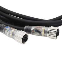 M12 a Code femelle prise droite PNP LED indicateur moulage capteur câble 4 broches M12 câble Signal électronique plastique