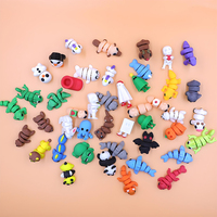 Animaux miniatures en plastique, 83 styles, figurines minuscules pour micro-jardin féerique, figurines d'animaux micro en vrac pour la maison