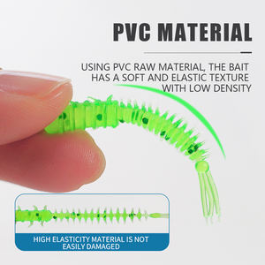 20 pièces/sac Appâts souples de pêche en forme de ver 45mm 0.43g, Kit de leurres souples en PVC pour la pêche à la truite, au bar, à la perche en eau douce - Product Image 5