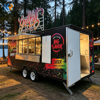 Food Truck avec Cuisine Complète, Fenêtre de Service Commerciale, Chariot de Vente Mobile, Remorque de Concession Personnalisée, Kiosque à Boissons de Rue
