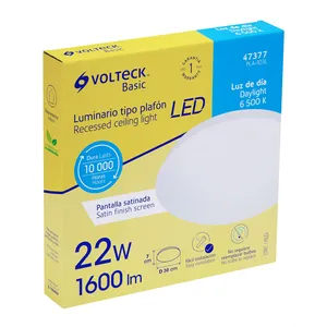 Scatola con 2 unità decorativo LED plafoniera 22W 6500K, liscio, di base - Product Image 3