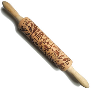 <span class=keywords><strong>Noël</strong></span> cerf impression rouleau à pâtisserie orme bois Laser sculpture gaufrage rouleau à pâtisserie biscuits et Biscuits rouleau à pâtisserie - Product Image 4