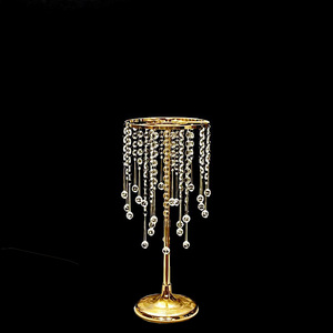 Tall <strong>Flower</strong> <strong>Vase</strong> Metal <strong>Flower</strong> Stand Centerpiece Table Decorations Gold <strong>Vases</strong> for Wedding Centerpieces with Chandelier Crystal - Product Image 6
