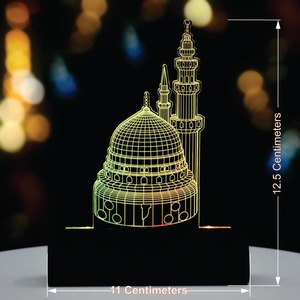 Lampe de tableau de bord LED 3D Illusion Mosquée de bonne qualité avec design lumineux à couleurs changeantes pour l'intérieur du véhicule, disponible à la vente - Product Image 3