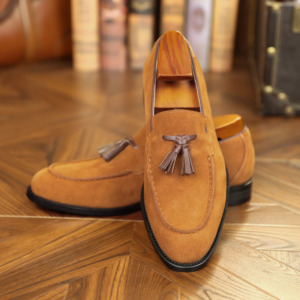 Chaussures d'été décontractées à franges pour hommes, en cuir, style britannique, mocassins en daim pour hommes – chaussures tendance à semelle unique - Product Image 5