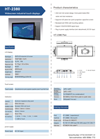 Écran tactile haute luminosité HTSC 2000 nits, étanche IK10, interfaces USB/VGA/DVI, 16:9, noir, usage professionnel, garantie 2 ans