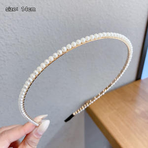 OEM Faux Artificial Pearl Elastic Lady Hair Bands Tocado Chica <span class=keywords><strong>Maquillaje</strong></span> Diadema Flor Perla Diadema Para Mujeres - Product Image 5