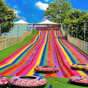 Tobogán Arcoíris Personalizado Flyfun, Equipo de Parque de Atracciones al Aire Libre, Tobogán Donut con Tapete Colorido para Niños y Adultos - Product Image 1