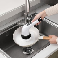 Brosse de nettoyage électrique rotative automatique multifonctionnelle, télescopique, étanche IPX6, pour fenêtres et murs