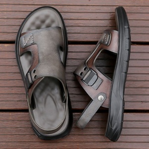 Sandales décontractées d'été pour hommes, style à enfiler, à bout ouvert, semelle en caoutchouc, semelle intermédiaire en EVA - Product Image 4
