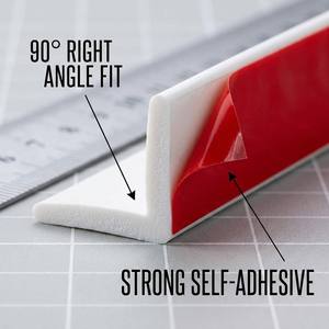 Bande de joint <span class=keywords><strong>d</strong></span>'étanchéité en silicone en forme de L Jacey, auto-adhésive, pour comptoir de cuisine et porte de douche de salle de bain - Product Image 2