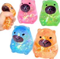 Jouets de décompression promotionnels en TPR, Capybara Maltose scintillant effet aurore, mignons, moelleux, compressibles, à rebond lent, très demandés