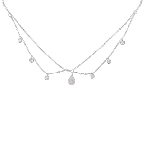 Promotion 2023 Fashion <strong>Thin</strong> <strong>Chain</strong> Dainty Cz Drop Pear Dangle Charm Double Layer Women <strong>Necklace</strong> - Product Image 6