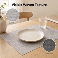 Ensemble de sets de table rectangulaires en tissu polyester tissé texturé de qualité supérieure, résistants à la chaleur et lavables, pour la maison et les restaurants
