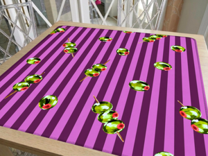 Tapis de mahjong et de poker de luxe en néoprène violet à rayures de 31,5 x 31,5 pouces pour le mahjong américain, expédié en rouleaux, avec sac de rangement inclus - Product Image 2
