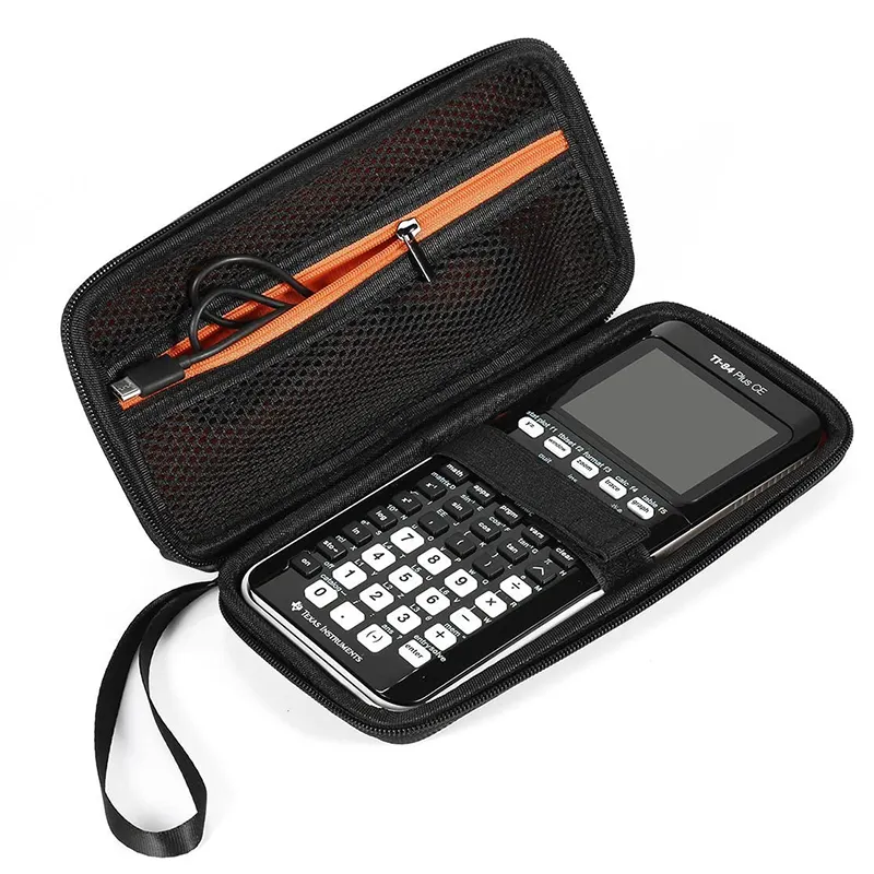 BOVKE Hard Graphing Calculator Carrying Case for Texas Instruments Extra Zipped Pocket for USB Cables Manual Pencil Ruler