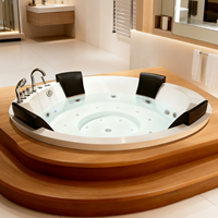 Baignoire de massage en acrylique à remous pour 4-5 personnes, encastrable, sans rebord, pour usage intérieur de luxe en hôtel, entrepôt familial