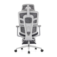 Chaise de bureau et de jeu ergonomique de style course Chaise pivotante en tissu maillé avec repose-pieds Chaise de bureau moderne en nylon durable
