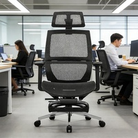 Chaise de bureau ergonomique confortable avec appui-tête réglable en 2D, chaises de bureau en maille