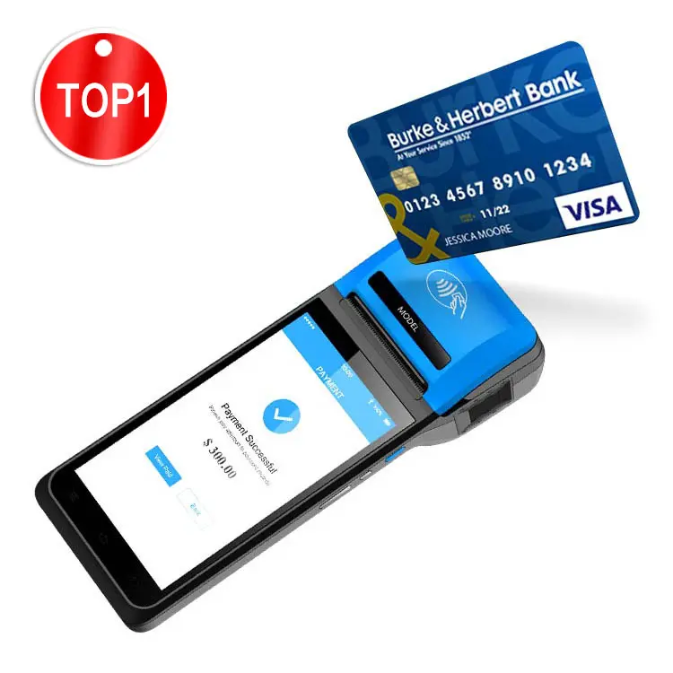 2024 Nieuwe Technologie 5.5 Inch Android 12.0 Handheld Pos Machine Nb55 Nfc Smart Pos Apparaat Met Vingerafdruk