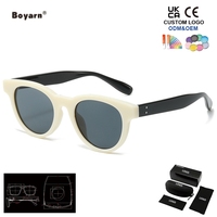 Lunettes de soleil tendance haut de gamme Boyarn pour femmes avec verres UV400, nouvelle mode, monture ronde, visière solaire pour adultes