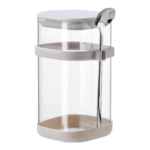 Bol à <span class=keywords><strong>petit</strong></span>-<span class=keywords><strong>déjeuner</strong></span> en verre portable avec couvercle et cuillère pour smoothies et yaourts, idéal pour les overnight oats - Product Image 3