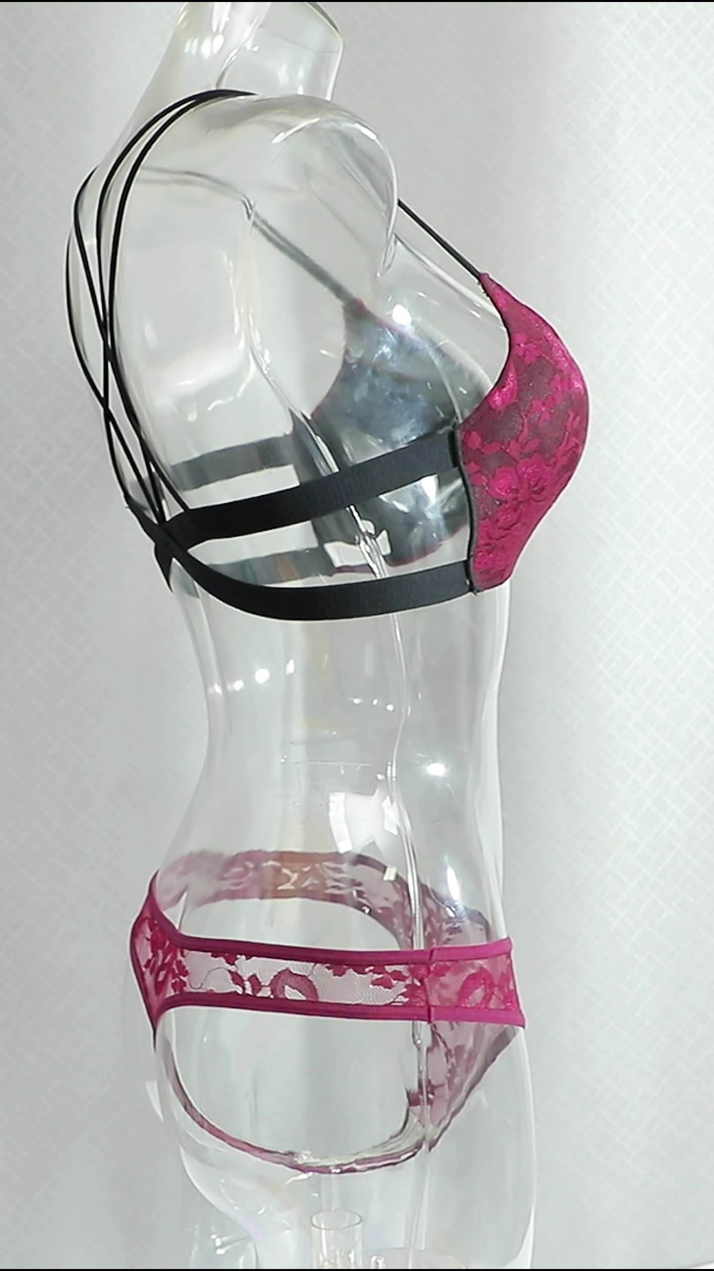 Wholesale Supply of Sexy Breathable High Support Lace Underwear Sets Backless Front-closing Bras Mesh Thongs for Women