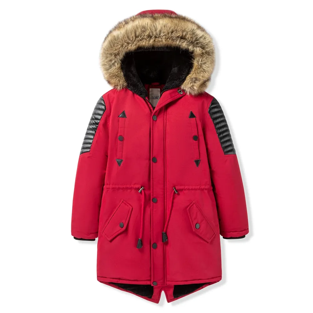 ACONUO özel kirpi ceketler için toptan toptan çocuğun yastıklı ceket polar hood