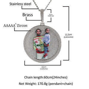 UWIN DIY Awal kait es keluar CZ gambar liontin 8cm foto nampan liontin memori Demo liontin kalung - Product Image 6