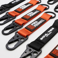 Porte-clés tactique personnalisé en sangle haute résistance, cadeaux promotionnels de marque pour l'extérieur, étiquette PVC, lanière courte en nylon