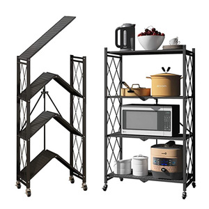 Rak Penyimpanan Dapur Multi-layer, Rak Organizer Balkon/Ruang Tamu yang Dapat Dipindahkan, Rak Keranjang Sayuran untuk Rumah Tangga - Product Image 5