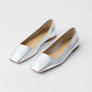 Zapatos Planos de Mujer con Punta Cuadrada, de Piel, Elegantes, Sencillos, Casuales, Cómodos, Suaves, Tipo Bailarina, Talla Personalizada - Product Image 5