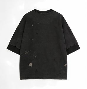 <span class=keywords><strong>T</strong></span>-<span class=keywords><strong>shirt</strong></span> <span class=keywords><strong>Homme</strong></span> Hip Hop <span class=keywords><strong>Vintage</strong></span> Lavé avec Motif Ange Personnalisé Coupe Oversize Streetwear Manches Courtes Tissu Épais - Product Image 3