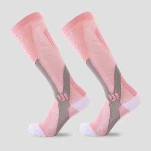 Calcetines Deportivos con Logotipo Personalizado, Compresión para Correr, Ciclismo, Fitness, Jacquard Elástico, Venta al por Mayor, Atléticos, para Hombre y Mujer, Color Rosa - Product Image 6