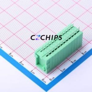 DB141V-2.54-12P-GN Spring Terminal Block Through hole Component (THT),P=2.54mm Connector 1x12P 2.54mm Green 12P - Product Image 2