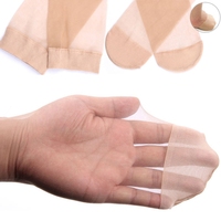 Chaussettes courtes invisibles en nylon élastique pour femme, couleur unie, effet soie cristalline, anti-accrocs, sexy, pour l'été