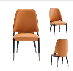 Silla de comedor japonesa, silla con respaldo de diseño de cuero, hotel, cafetería, restaurante - Product Image 1