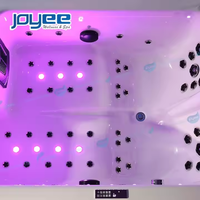 JOYEE Bain intérieur de luxe Baignoire de massage à bulles d'air autoportante en acrylique Baignoire hydro-tourbillon pour 2 personnes