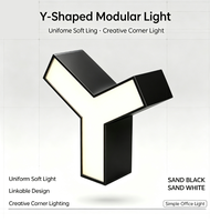 Connecteur d'angle en aluminium LED en forme de Y, anti-éblouissement, flexible, système d'éclairage modulaire, fabrication directe