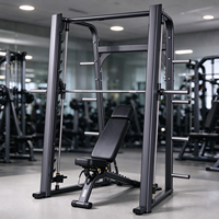 Machine Smith pour centre de fitness commercial avec rangement de plaques et support de squat pour haltères, idéale pour l'entraînement de musculation en club de santé