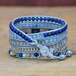 Yeni moda doğal taşlar Fitbit için saat kayışı el yapımı boncuklu Boho kristal Quartz saat Band Fitbit için <span class=keywords><strong>Versa</strong></span> 2 toptan - Product Image 3